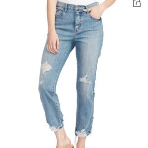 Ella Moss RIPPED HIGH WAIST STRAIGHT LEG JEAN 28